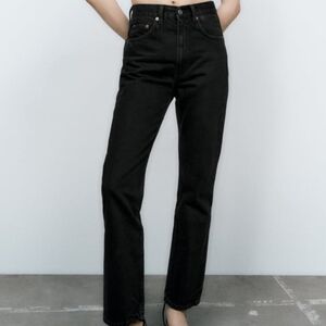 NWT WOMEN'S ZARA BLACK HIGH RISE ANKLE LENGTH STOVE PIPE JEANS PANTS SZ 4 $46